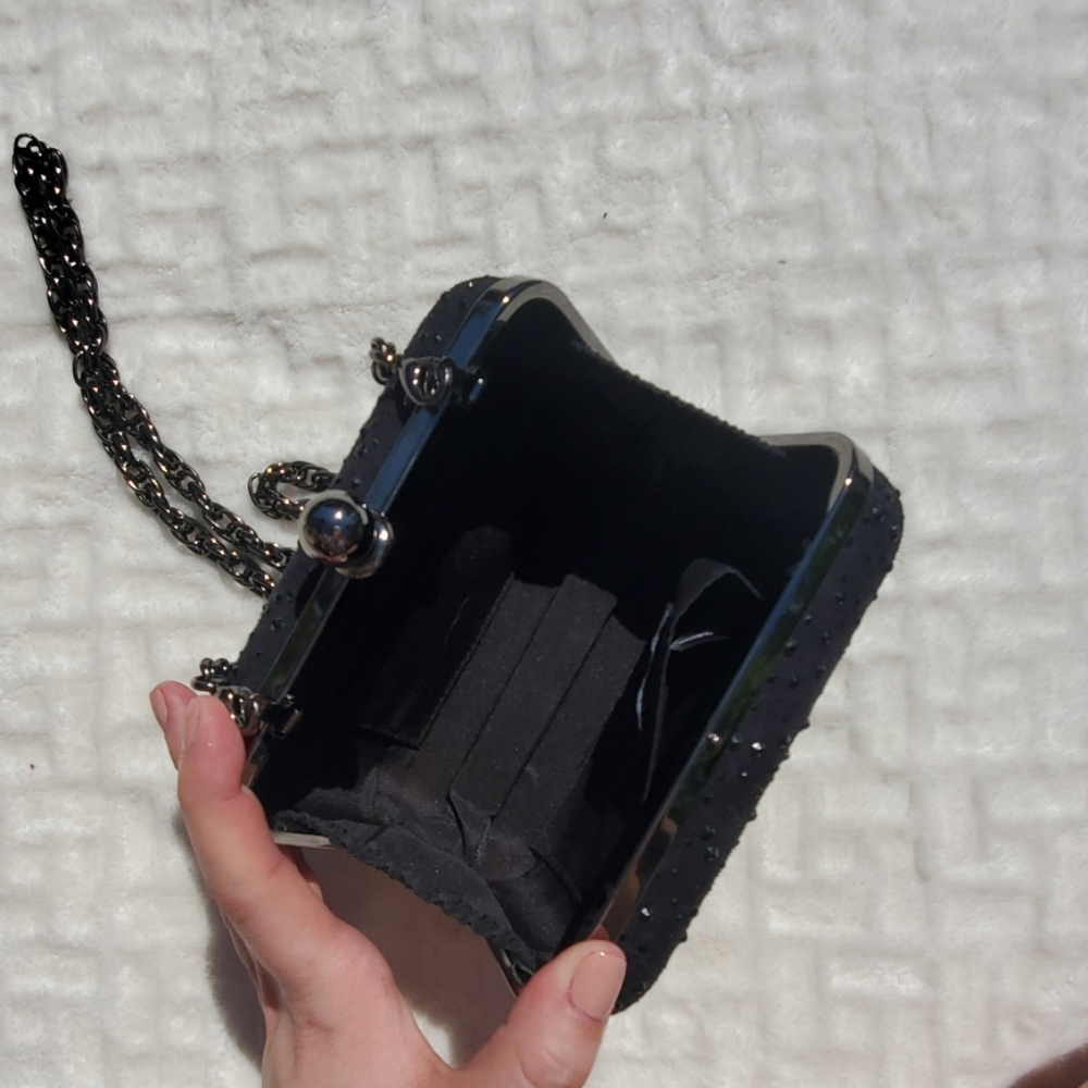 EUC WHBM black rhinestone evening bag - Picture 4 of 5